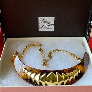 Saks Fifth Animal print gold necklace